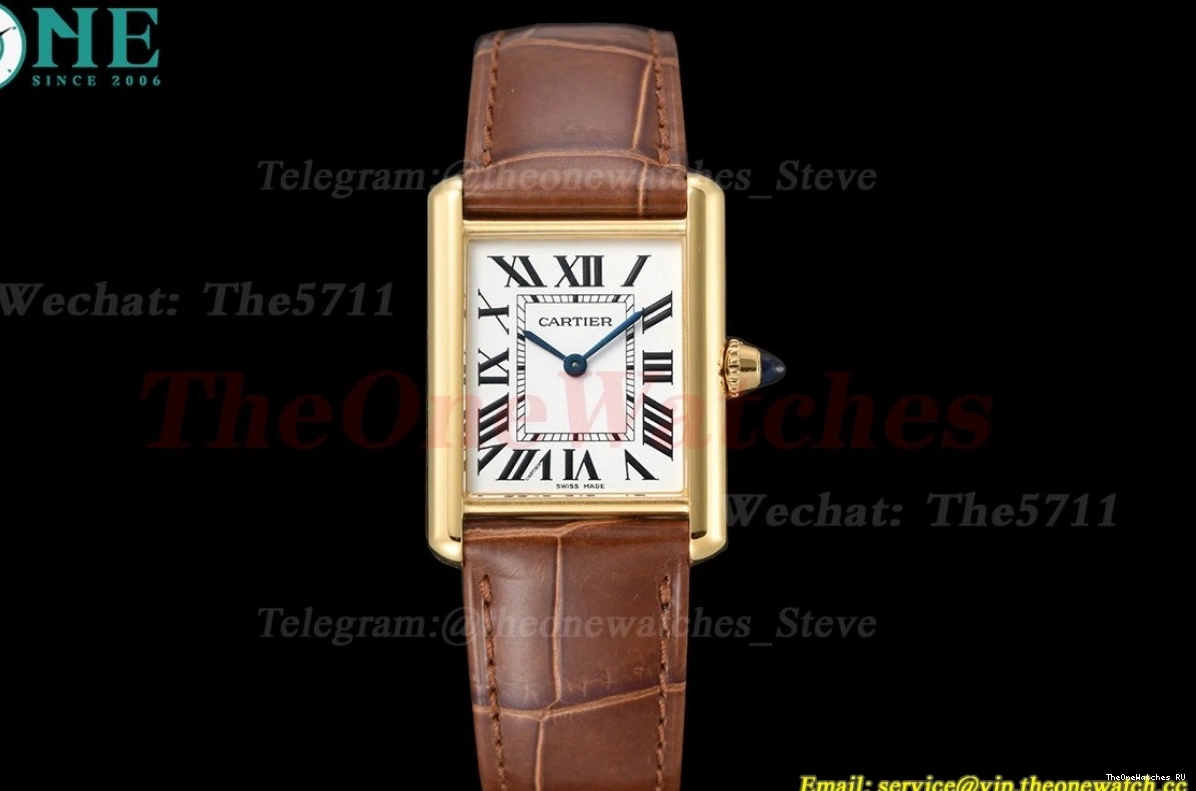 Tank Alligator White Quartz 25.5mm Dial Louis LE YG F1F 0704